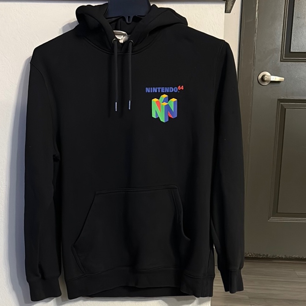 Nintendo Black Hoodie Sweatshirt Classic Pullover